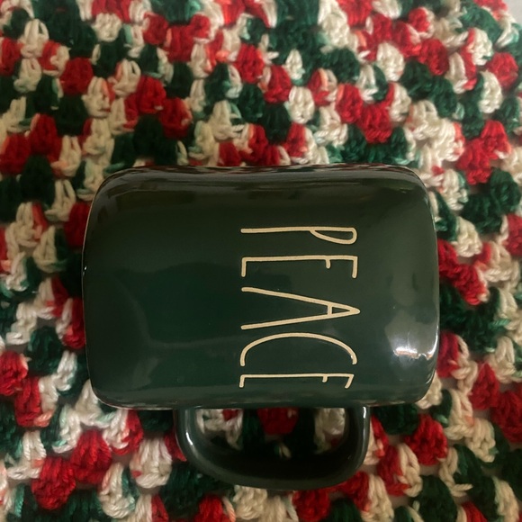 Rae Dunn “PEACE” Ceramic Mug Cup Holiday Green - Picture 4 of 9